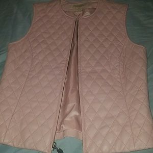 Pink vest 100% lamb leather